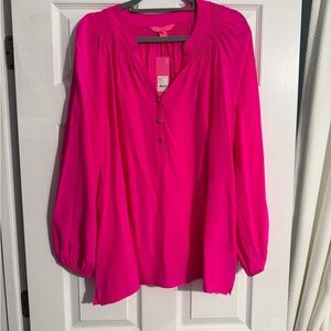 Lilly Pulitzer Vibrant Pink Blouse